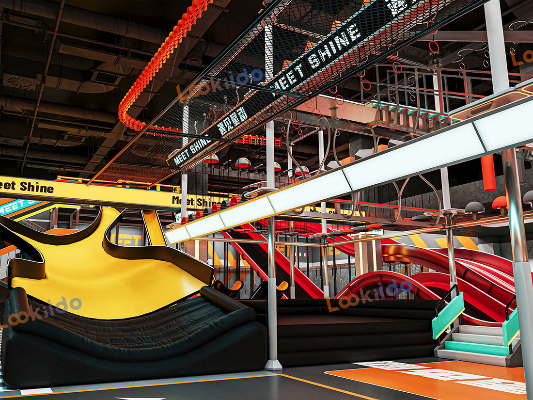 Giant slide parks — Climbing or ropes connections