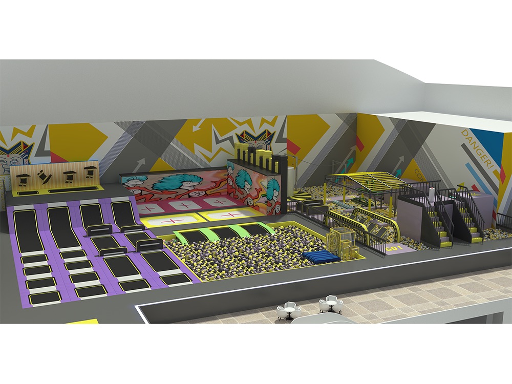 Trampoline parks — Dodgeball and basketball zones